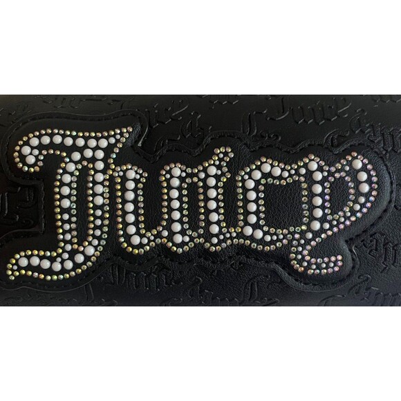 Juicy Couture Black Barrel Shoulder Bag With Rhinestone Logo & Chain Strap - Picture 5 of 14